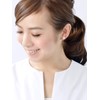 VINGTAINE P1288A-WHG-E Single Grain Pearl Earrings 0.3 inches (8 mm)
