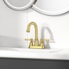 CREA Brushed Gold Bathroom Faucet 3 Holes,4 Inch Centerset Bathroom