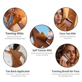 Tanning Mitt, Body Brush & Back Tanner Applicator Kit – Self-Tan Applicator for Body, Face & Hard-to-Reach Areas | Includes Storage Pouch