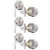 Gobrico 3 Keyed Alike Satin Nickel Double Cylinder Deadbolts Door