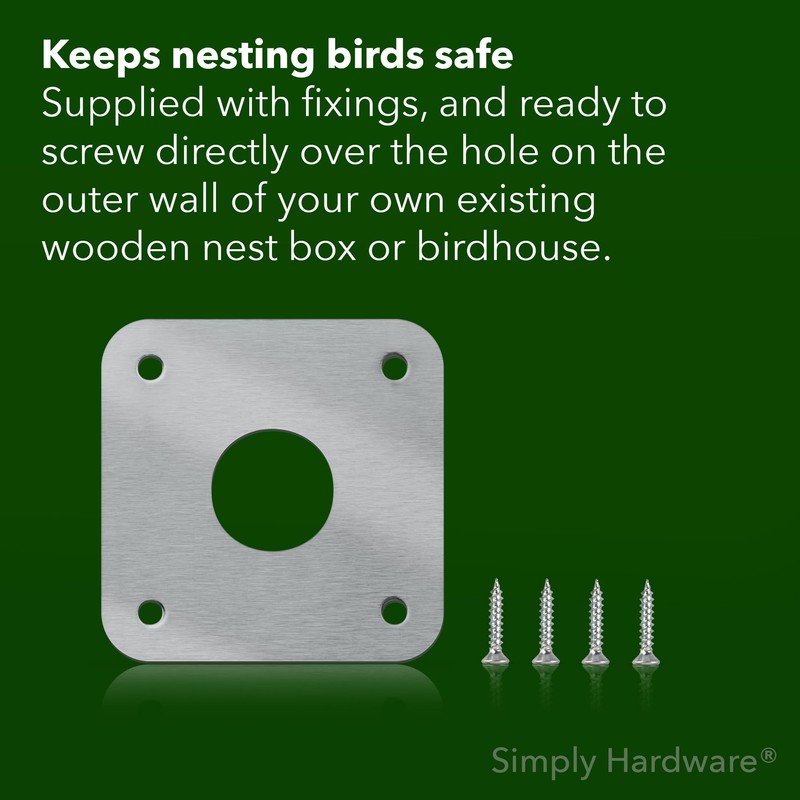 Simply Hardware Satin Stainless Steel Bird Box Protector / Nest
