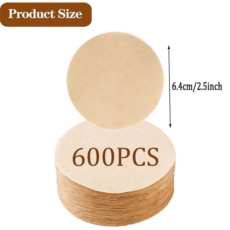600 PCS Coffee Filters Papers, Unbleached Coffee Filters Papers Compatible