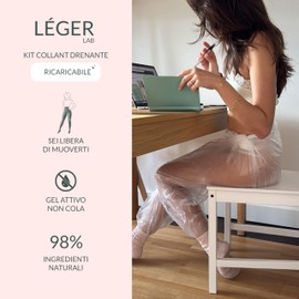 Léger LAB Dead Sea Salts Anti Cellulite Drainage Tights Set - Slimming & Detoxification with 98% Natural Ingredients - Professional Ankle Treatment