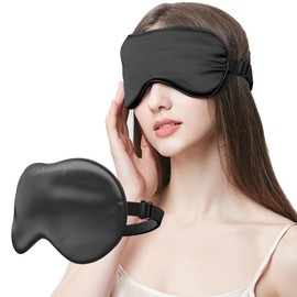 Wennala 100% Bio Maulbeerseide,Schlafmaske,99% Lichtblockierende Schlafbrille Mit Verstellbarem Band Für Frauen & Herren & Kinder, Schlaf Augenmaske Für Reise Gadget, Schlafmaske Herren
