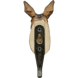 WILDLIFEGARDEN Wildlife Garden WG522 Kangaroo Hook - Hand Carved Animal Hook Made of Wood and Metal - Australian Animal Collection