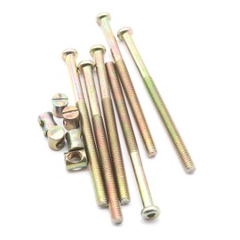 binifiMux M8 Bunk Bed Bolts, M8 Barrel Nuts for Bed, M8 x 120mm Half Thread Bunk Bed Screw, Barrel Furniture Hardware Replacement for Furniture, Pack of 6 Set