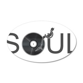 CafePress Soul Music Vinyl 20"x12" Oval Wall Decal, Vinyl Wall Peel, Reusable Cling