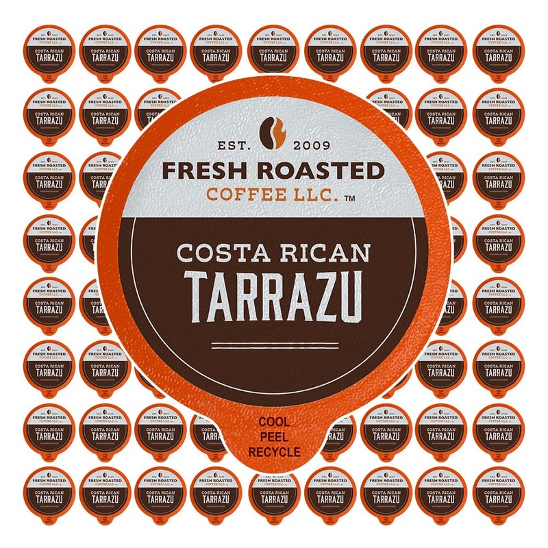 Fresh Roasted Coffee, Costa Rica Tarrazu, Medium Roast, 72 Pods