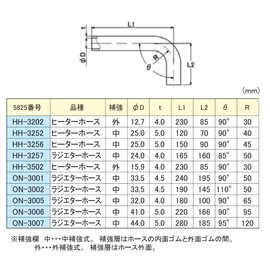 Ohno ON-3002 Wide Angle L-Type Radiator Hose