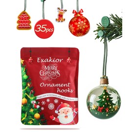 Exakior Christmas Ornament Hooks – Essential Christmas Tree Decorating Hangers Great Xmas Ornament Hooks for Hanging Christmas Decorations (Green)