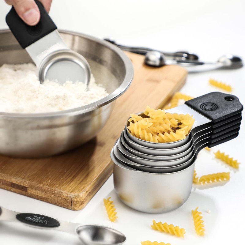 YAMOLIN Magnetic Measuring Cups Set 7 Stainless Steel Stackable Nesting