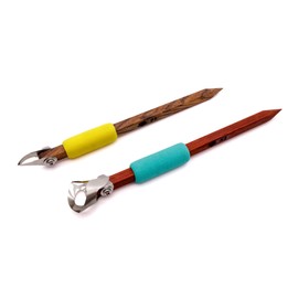 The Original DiamondCore Tools: 2-Pack Pottery Carving Tool Set ‚ P1 & X2, Clay Sculpting, Ceramic Trimming, Sgraffito, Fluting (Set 1)