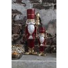 J-Line Nutcracker Set Resin White Red Gold 26 and 20
