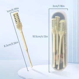 EKIND 4個セット 両面使用可能な鼻毛カッター 2-in-1 手動鼻毛トリマー 耳かき付き 携帯便利 洗える 尾部耳かき付き