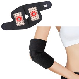 ITODA Elbow Pads Self-Heating Elbow Warmer Magnetic Therapy Elbow Bandage Adjustable Elbow Pad Magnetic Protection Thermal Elbow Compression for Men and Women Joint Pain Black