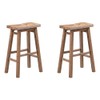BOWERY HILL Backless Saddle Bar Height Stools - Barnwood Wire-Brush