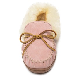 Minnetonka Womens Alpine Sheepskin Moccasin, Pink Blush, Size 8