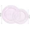 WDF 200PCS Pink Plastic Plates - Rose Gold Glitter Plastic