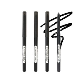 Ruby Kisses Pencil Eyeliner, Retractable Eyeliner, Waterproof, Smudge-Proof Eye Makeup, High Pigmented, 24H Long Lasting Eyepencil (Glitter Black)