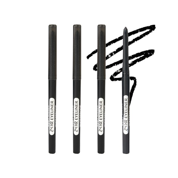 Ruby Kisses Pencil Eyeliner, Retractable Eyeliner, Waterproof, Smudge-Proof Eye Makeup,
