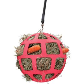 Holland Animal Care Hay Slow Feeder Fun & Flex Diameter 22 cm - Hay Rack Horse - Suitable for Grazing Animals - Hay Net for Horses - Against Stable Decay - Up to 1 kg Hay - Pink