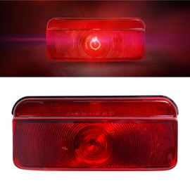 Command Electronics OEM 12V Incandescent RV & Trailer Tail Light with License Plate Bracket – Made in USA – Brake Light with Built-in Reflector – Black Trim – 1-Pack