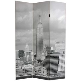 Oriental Furniture 6 ft. Tall Double Sided New York Scenes Room Divider