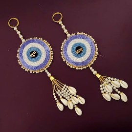 Decorative Buckets :SHUBH LABH Pair| Toran for Door |Indian Door Hanging |Latkan for Diwali Decorations |Handmade toran for Diwali |Temple Decorations| Bandhanwar (Evil Eye Hanging SUBH LABH)