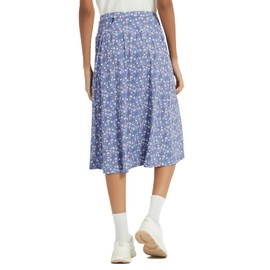 NOOYME - Falda midi atlética de 28 pulgadas para mujer con 3 bolsillos, longitud a la rodilla, Floral púrpura, 3X-Large