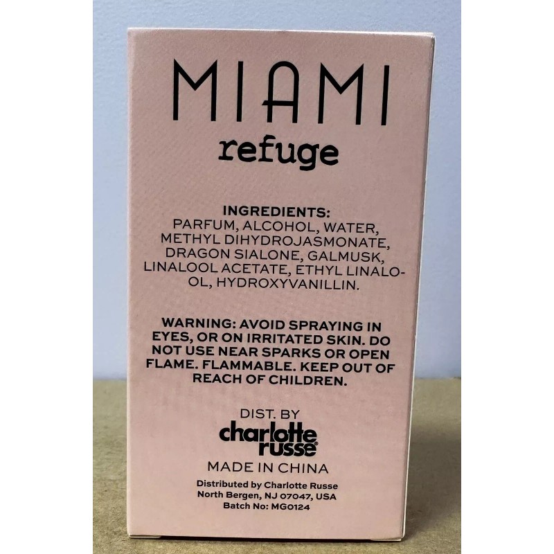 Charlotte Russe Refuge Miami Women’s Perfume Spray 3.4 fl oz/100
