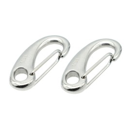 MAMDAFAON 4 Inch Carabiner Clips Spring Snap Hooks,316 Stainless Steel Heavy Duty 1000lbs Load Capacity,Quick-Release Boat Hooks for Outdoor Sport,Camping,Marine Use (2pcs)