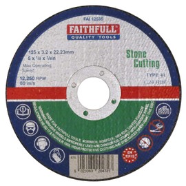 Faithfull FAI1253S Stone Cutting Disc 125mm x 3.2 x 22.23