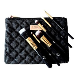 Set de Brochas de Maquillaje Profesional con Estuche Negro Acolchado.                                                                                 