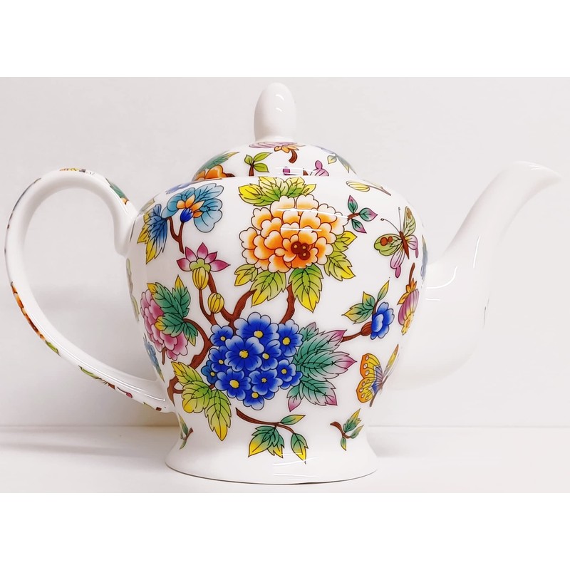 Magic Garden Teapot Fine Bone China Flowers & Butterflies Small