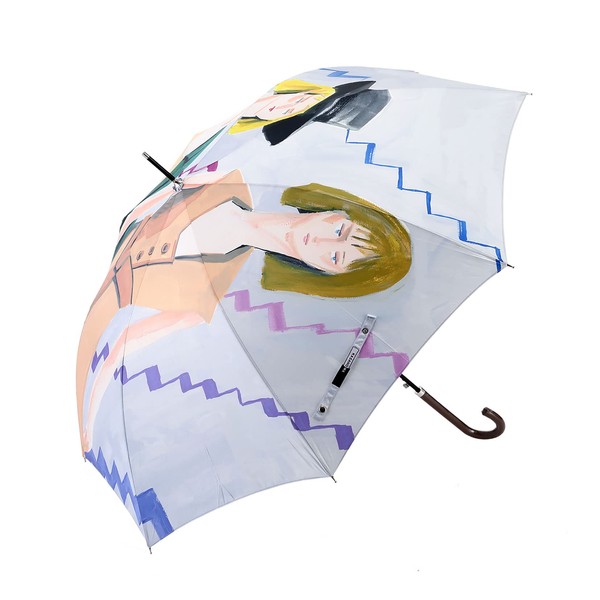 KASANOWA Umbrella for Rain and Rainy Weather, Fiberglass, Synthetic Leather, 23.6 inches (60 cm), Jump Mayumi Sun, Each step