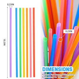 SONGNASS 100 PCS 10.3Inch Disposable Plastic Drinking Straws, Extra Long Flexible Straws for Tumblers, Iced Coffee, Milk, Juice, Assorted Colors, Home, Party Use