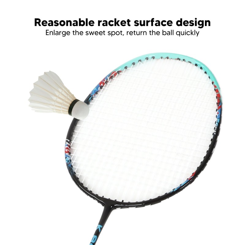2PCS Badminton Rackets Iron Alloy Frame Integrated Shuttlecock Racquets for