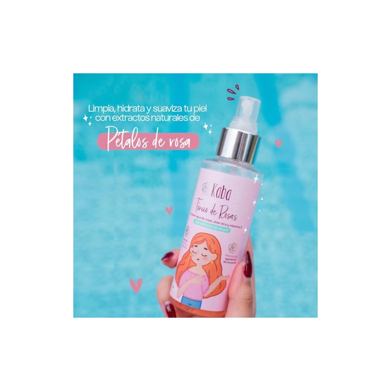 Tónico facial de rosas Kaba - limpia, hidrata y suaviza
