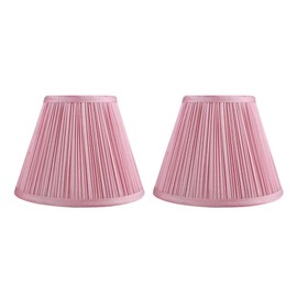 Urbanest Set of 2 Mushroom Pleated Softback Lamp Shades, Faux Silk, 5-inch by 9-inch by 7-inch, Pink, Spider-fitter