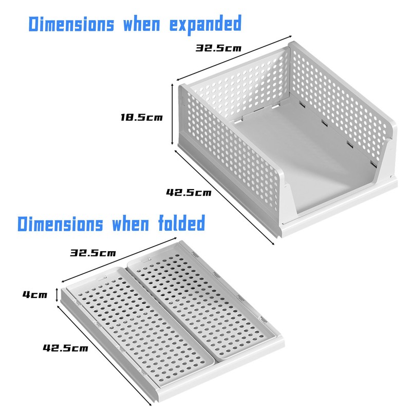 BGRQRIQ 4-Pack Stackable Closet Organizer, Space-Saving Foldable Bins | Waterproof