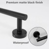 TocTen 24 Inch Black Towel Holder Space Saving Stylish Design