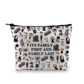 PLITI Addams Family Merchandise Broadway Musical Gift It's Family First and Family Last The AD Family Fans Makeup Bag (First Last Family bagU)