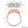 TJC Moissanite Three Stone Ring for Women in 18K Rose