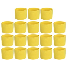 PATIKIL Soccer Captain Armband, 18 Pcs Captain Arm Bands for Soccer Elastic Captain Arm Band Sports Captain Armbands for Youth Adult Football Team Training Light Yellow