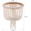 ELYCCUPA Wood Beaded Flush Mount Ceiling Light Bohemia Antique Rustic
