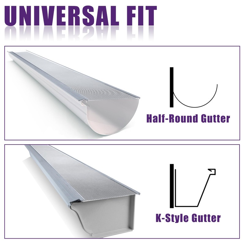 Mxclimate 5" Gutter Guard, 48FT Stainless Steel Micro-Mesh Gutter Cover