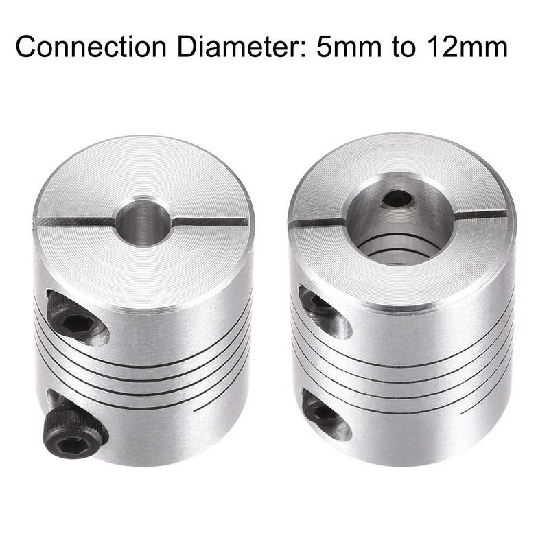 sourcing map Motor Shaft 5 mm to 12 mm Spiral