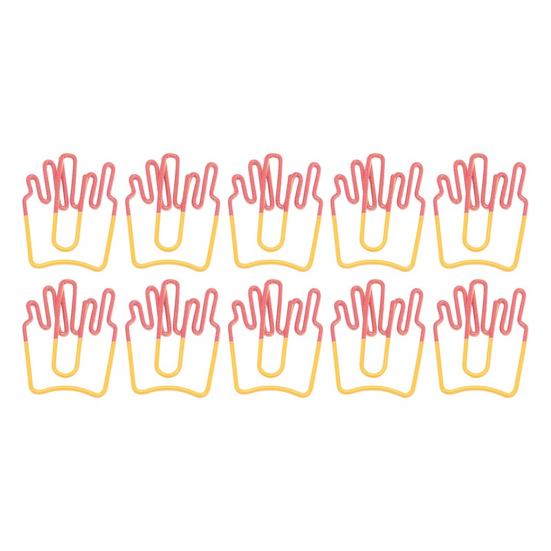 100Pcs Paper Clips Cute French Fries Shape Electroplating Process Lightweight