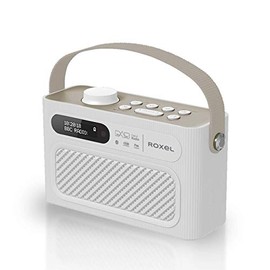 Roxel RDR-40 Stereo DAB/DAB+ Digital and FM Radio Portable Bluetooth Speaker with Dual Alarm Clock Function, USB & Micro SD MP3 Playback Function (White)