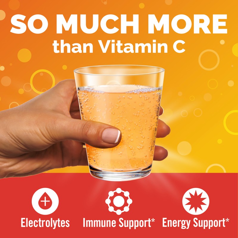 Emergen-C Citrus-Ginger Fizzy Drink Mix, Turmeric and Ginger, Immune Support,